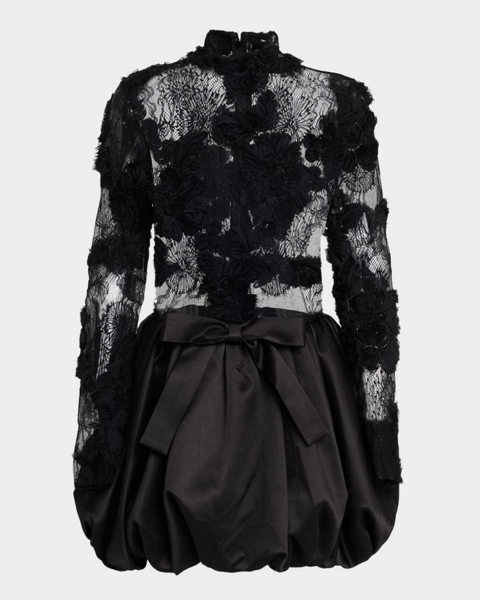 Jette Mixed-Media Mini Cocktail Dress